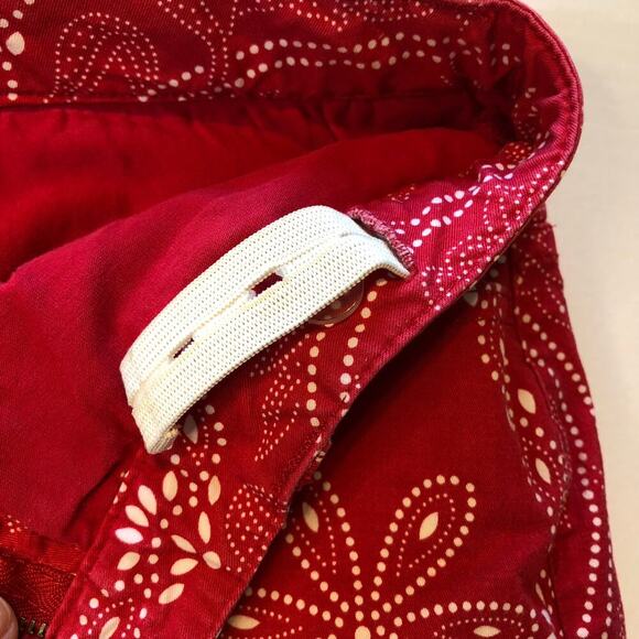 Lands' End Red & White Floral Bandana Print Mini Skirt Adjustable - Girl's 12 - Picture 3 of 8